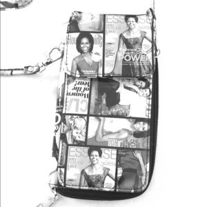 Michele Obama crossbody zipper phone pouch wallet